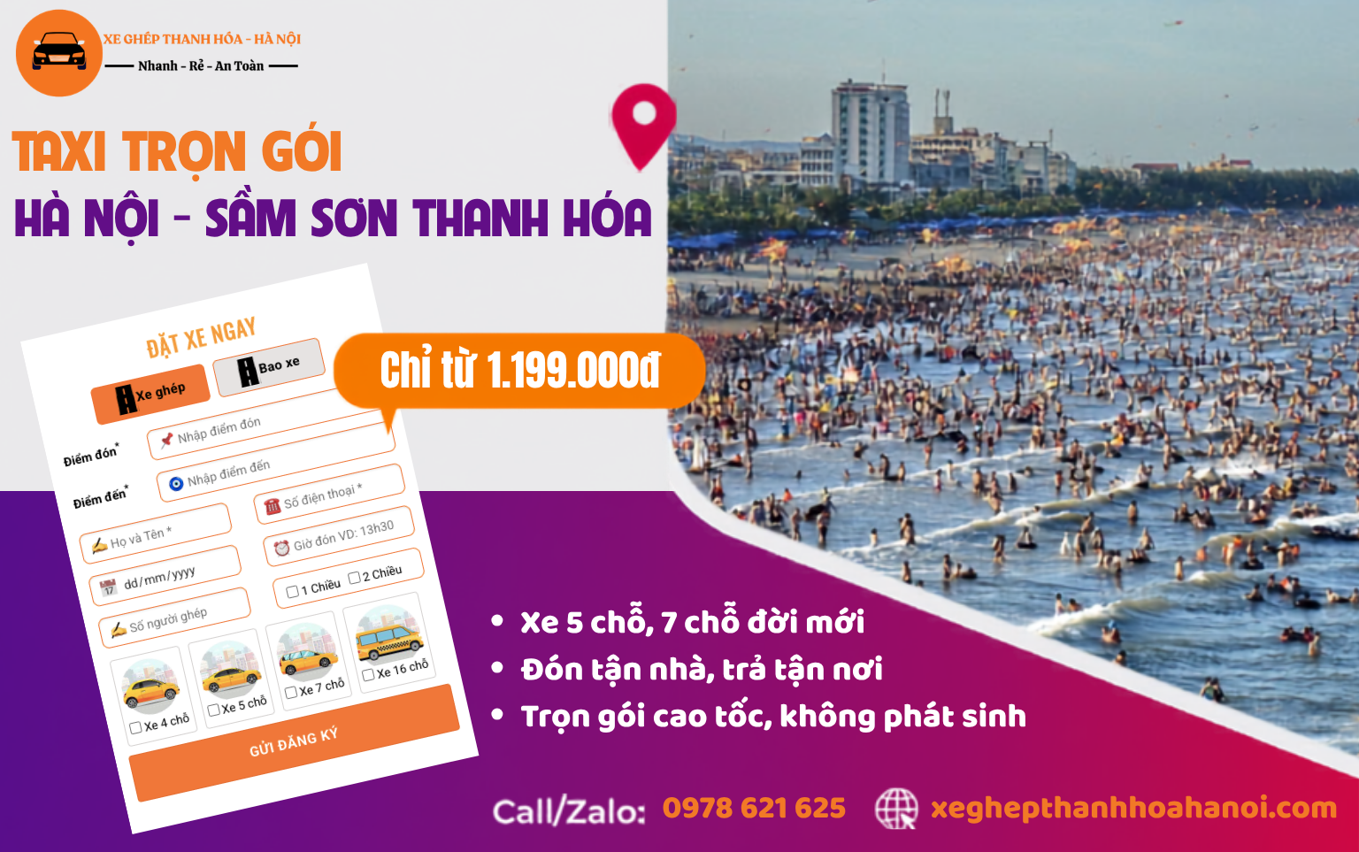 Taxi giá rẻ Hà Nội – Sầm Sơn Thanh Hóa 